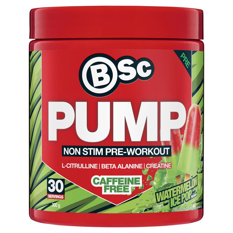 Load image into Gallery viewer, BSc Pump Non Stim Pre-Workout Watermelon Ice Pop 300g
