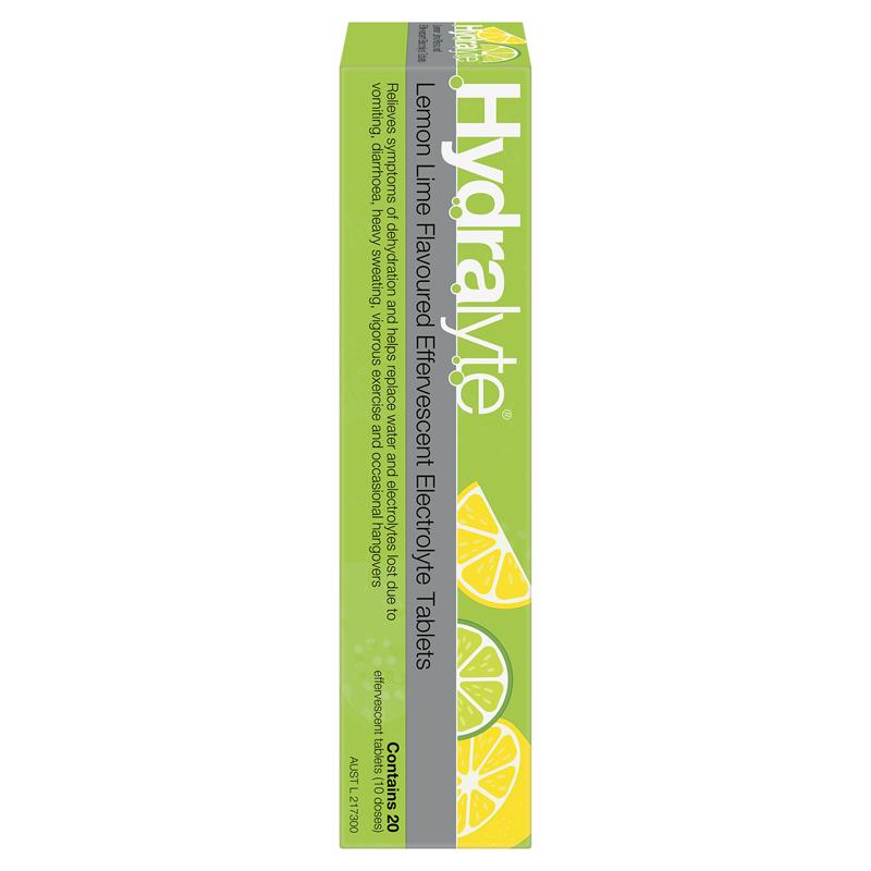 Load image into Gallery viewer, Hydralyte Effervescent Lemon Lime Electolyte Tablets 20 Pack
