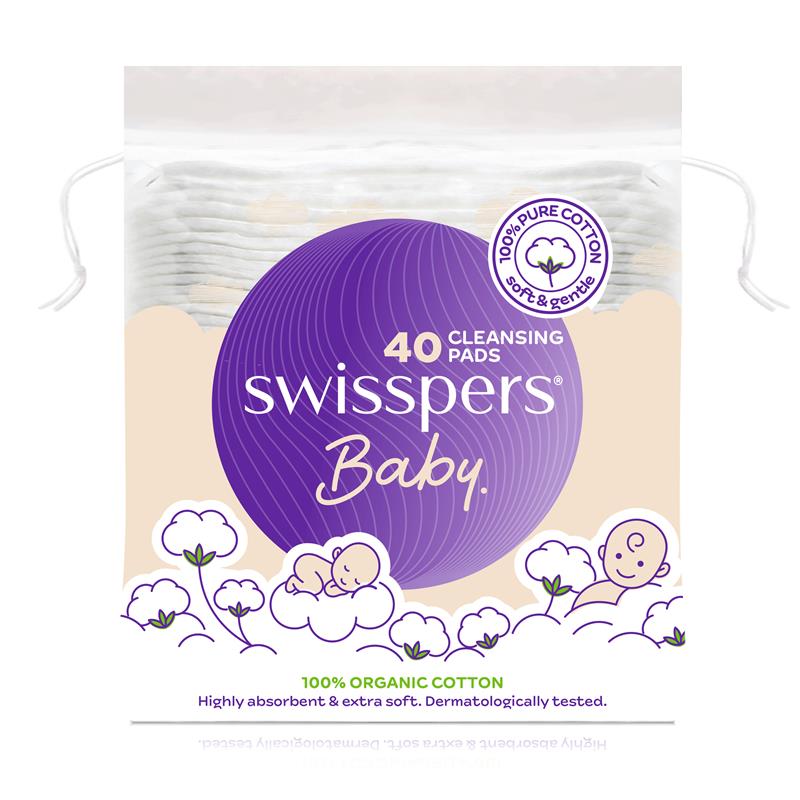 Load image into Gallery viewer, Swisspers Baby Organic Cotton Large Pads 40
