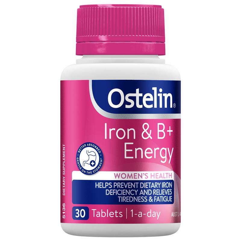 Load image into Gallery viewer, Ostelin Iron &amp; B+ Energy 30 Tablets
