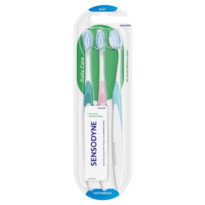 Load image into Gallery viewer, Sensodyne Sensitive Teeth Daily Care Soft Toothbrush 3 pack
