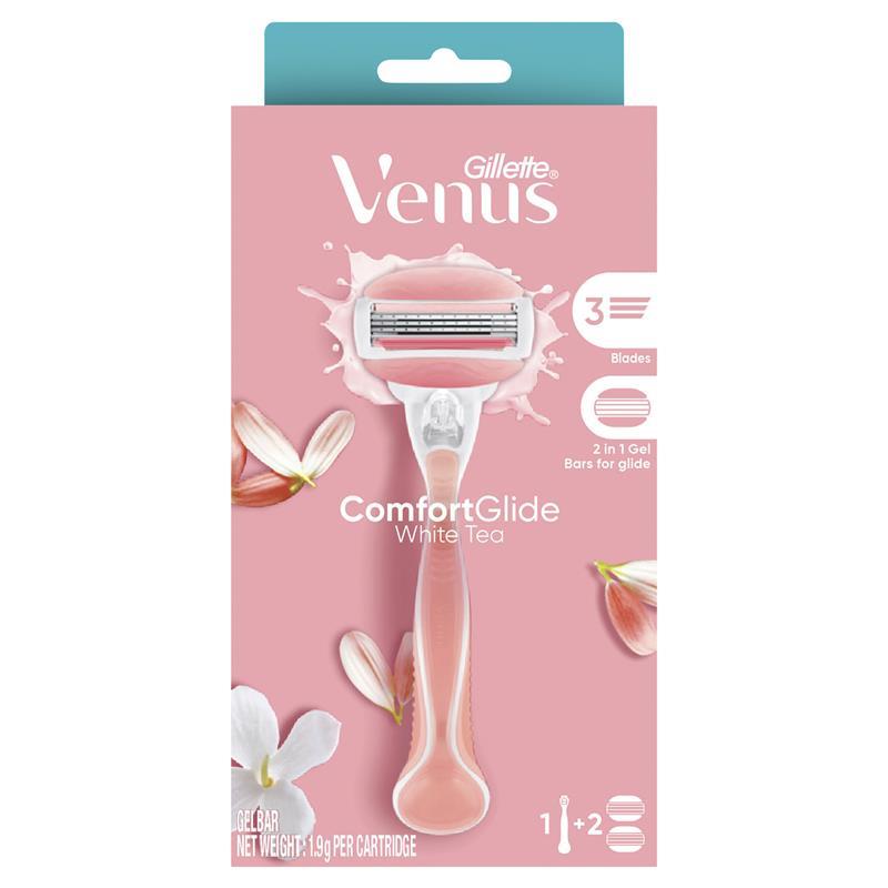 Load image into Gallery viewer, Gillette Venus ComfortGlide White Tea Razor Handle + 2 Blades
