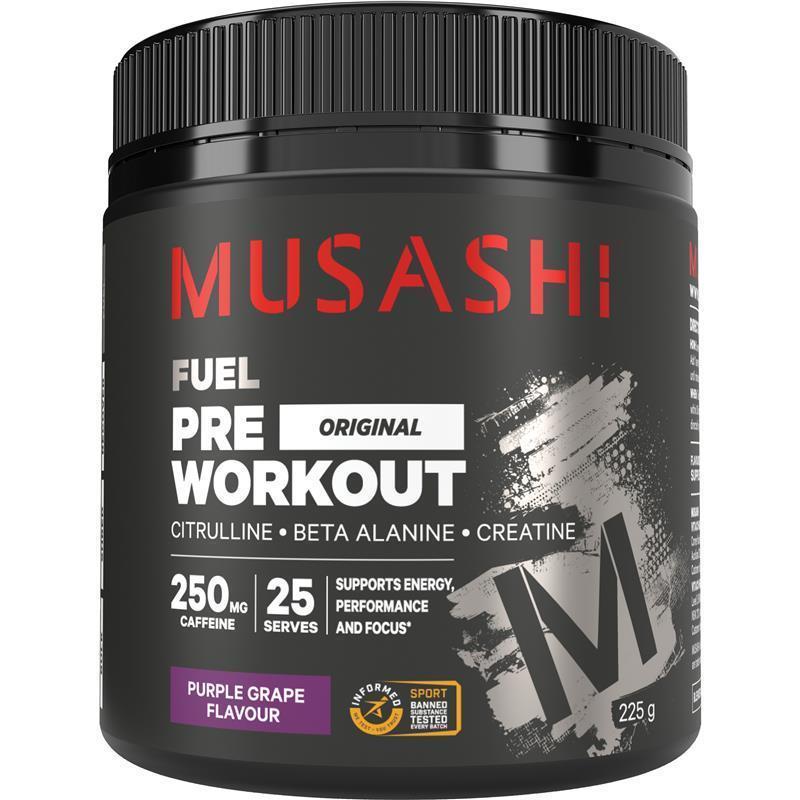 Load image into Gallery viewer, Musashi Pre Workout Purple Grape 225g
