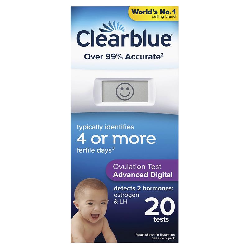 Load image into Gallery viewer, Clearblue Advanced Digital Ovulation Kit Test (Dual Hormone) 20 Pack
