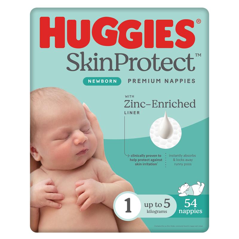 Load image into Gallery viewer, Huggies Ultimate Nappies Size 1 Newborn-5kg Bulk 54 Pack
