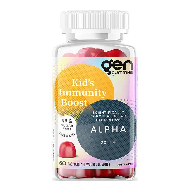 Load image into Gallery viewer, GEN Alpha Gummies Kid's Immunity Boost Raspberry 60 Pack
