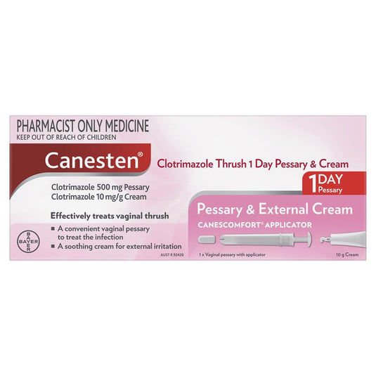 Canesten 1 Day Thrush Treatment Pessary & External Cream - Clotrimazole (S3)