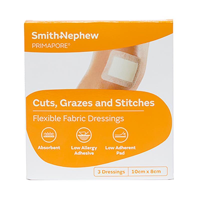 Load image into Gallery viewer, Primapore Flexible Fabric Dressing 10cm x 8cm 3 Pack
