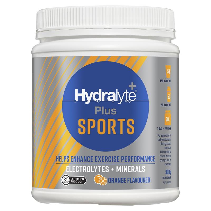 Load image into Gallery viewer, Hydralyte Plus Sports Orange Flavoured Powder 900g
