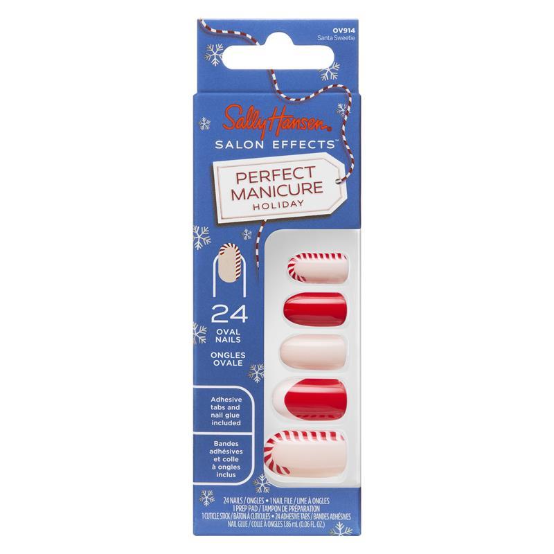 Load image into Gallery viewer, Sally Hansen Salon Effects Perfect Manicure 24 Press On Nails Once Upon A Holiday Collection Santa Sweetie
