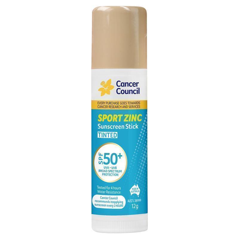 Load image into Gallery viewer, Cancer Council SPF 50+ Sport Zinc Stick Tinted 12g
