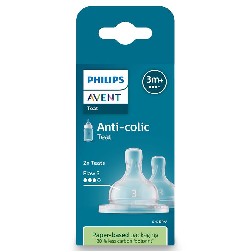 Load image into Gallery viewer, Avent Teat Silicone 3M+ Medium Flow 2 Pack
