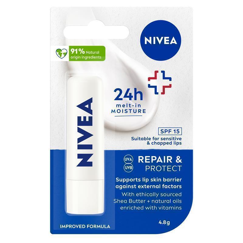 Load image into Gallery viewer, NIVEA Repair &amp; Protection Moisturising Lip Balm SPF15 4.8g
