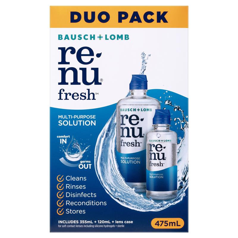 Load image into Gallery viewer, Bausch &amp; Lomb Renu Fresh Multi-Purpose Duo Pack 355ml + 120ml
