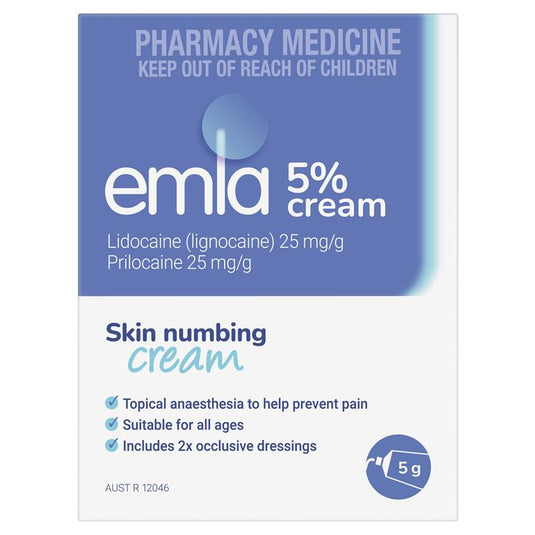 Emla Cream 1 x 5g Tubes + 2 Dressings