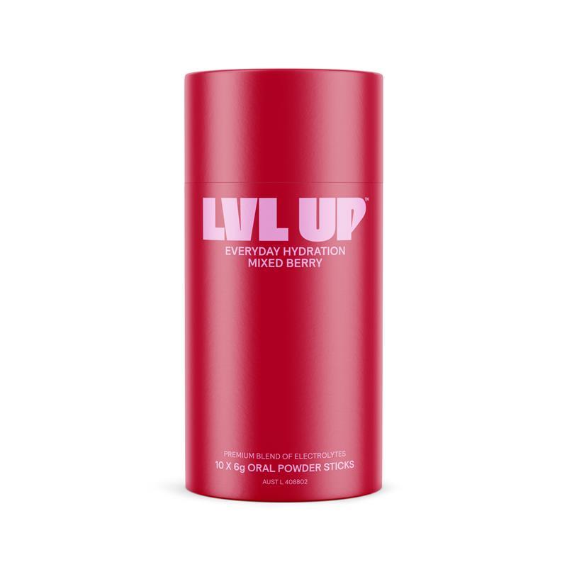 Load image into Gallery viewer, Lvl Up Everyday Hydration Sticks Mixed Berry 10 Pack
