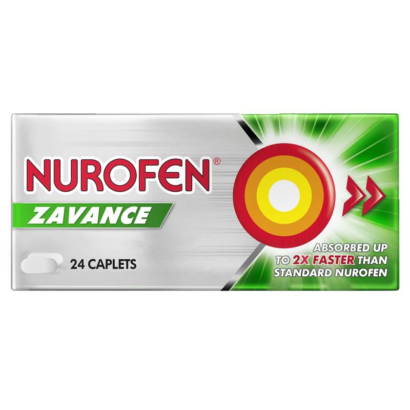 Load image into Gallery viewer, Nurofen Zavance Fast Pain Relief Caplets 256mg Ibuprofen 24 Pack
