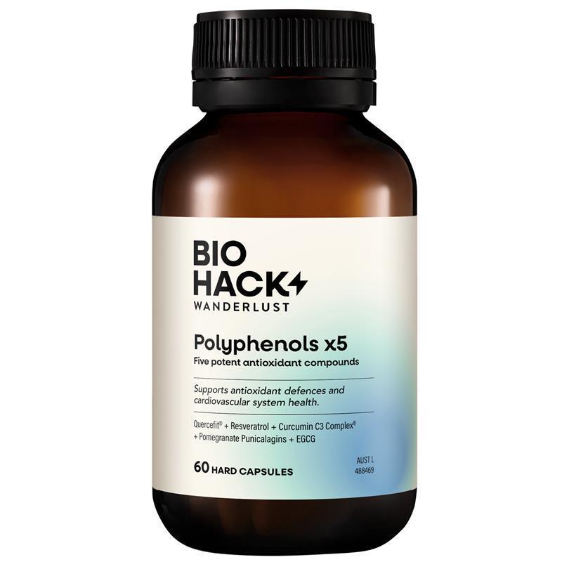 Load image into Gallery viewer, BioHack Wanderlust Polyphenols x5 60 Capsules
