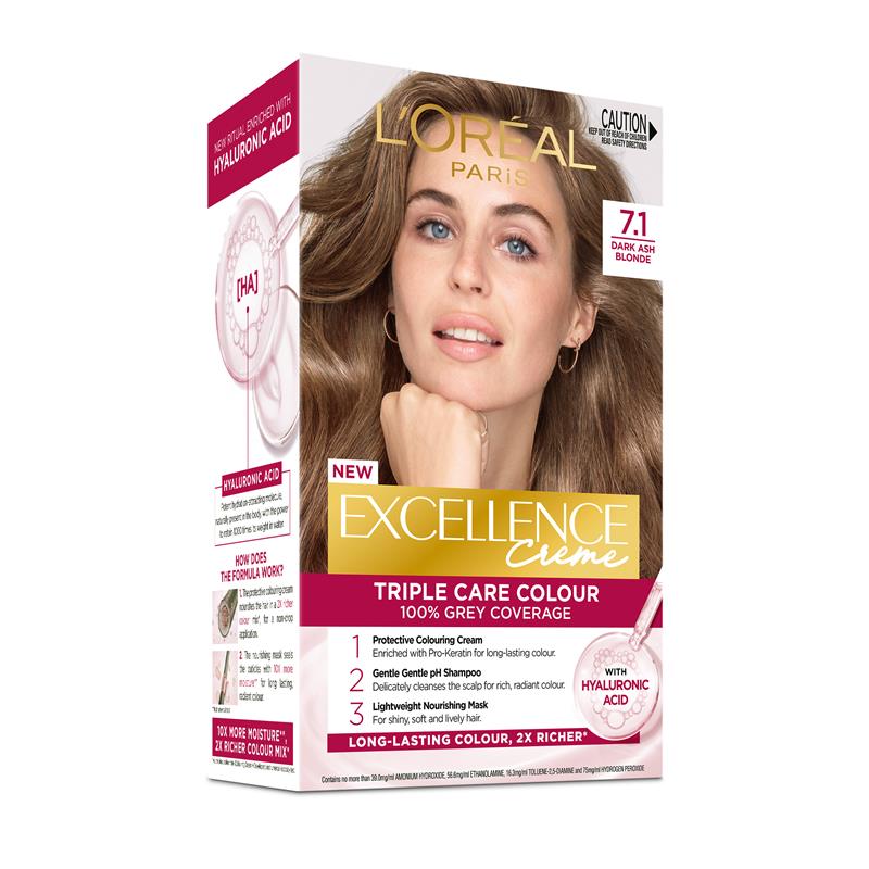 Load image into Gallery viewer, L'Oreal Excellence Creme 7.1 Dark Ash Blonde Hair Colour
