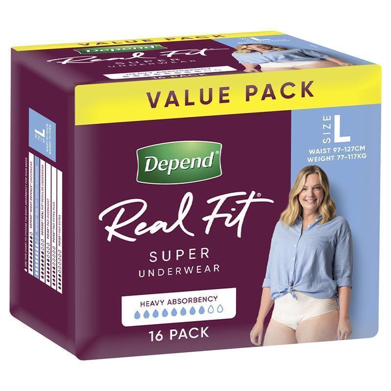 Load image into Gallery viewer, Depend Women Real Fit Underwear Super Large 16 Bulk Pack
