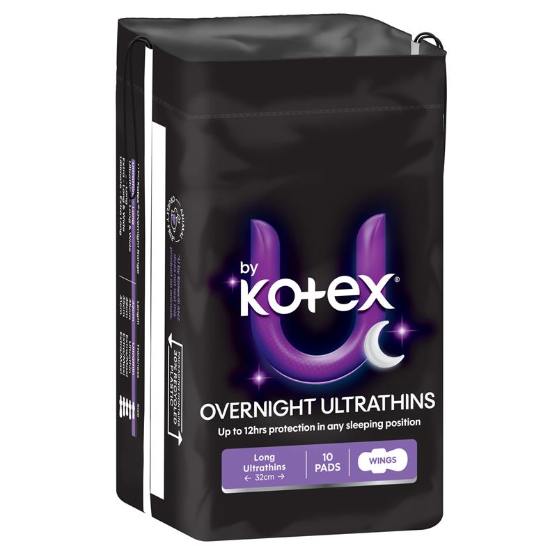 Load image into Gallery viewer, U by Kotex Ultrathin Overnight Regular with Wings Pads 10
