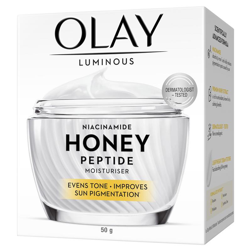 Load image into Gallery viewer, Olay Luminous Niacinamide Honey Peptide Moisturiser 50g
