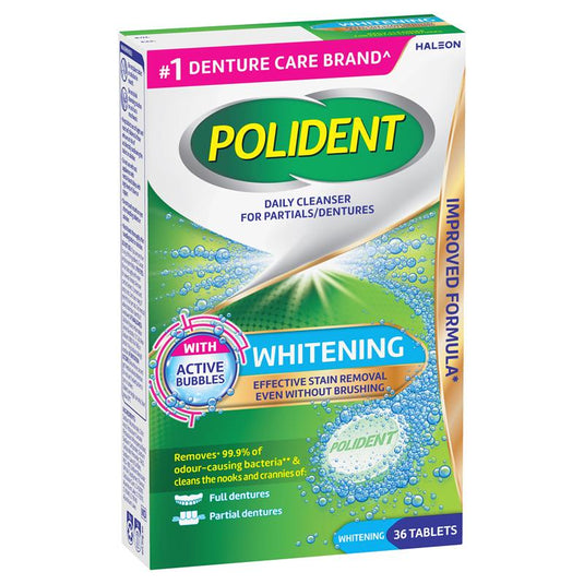 Polident Denture Cleanser Whitening Tablets 36