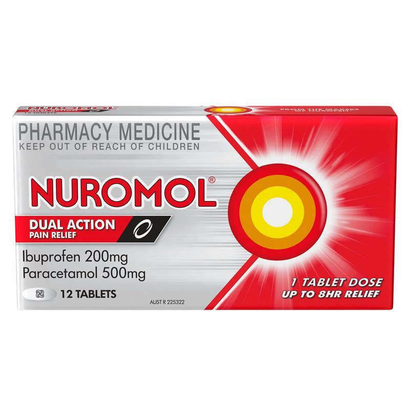 Load image into Gallery viewer, Nuromol Strong Pain Relief Tablets 12 pack Ibuprofen 200mg Paracetamol 500mg
