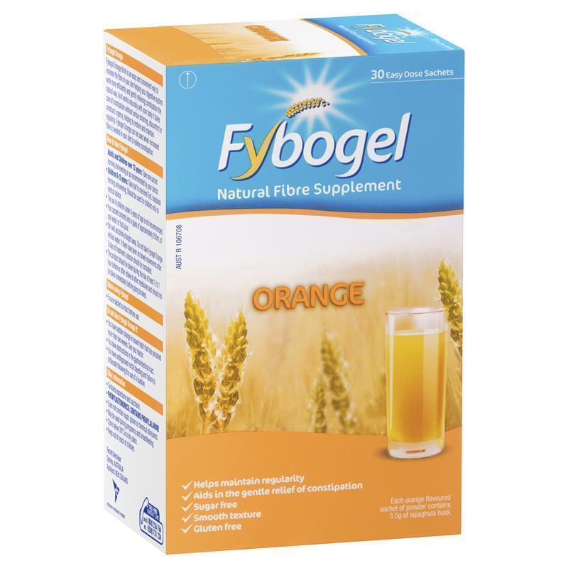 Load image into Gallery viewer, Fybogel Fibre Constipation Relief Supplement Sachets Orange 30 pack
