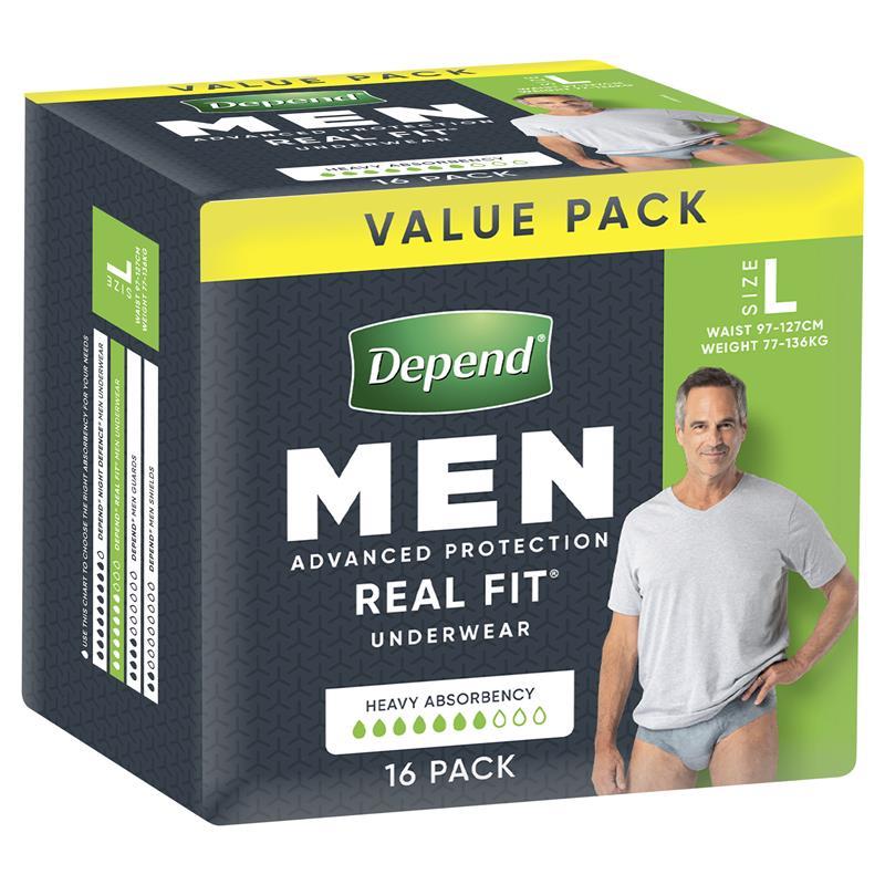 Load image into Gallery viewer, Depend Men Real Fit Underwear Large 16 Bulk Pack
