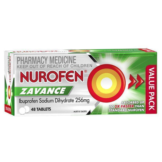 Nurofen Zavance Fast Pain Relief Tablets 48 pack 256mg Ibuprofen