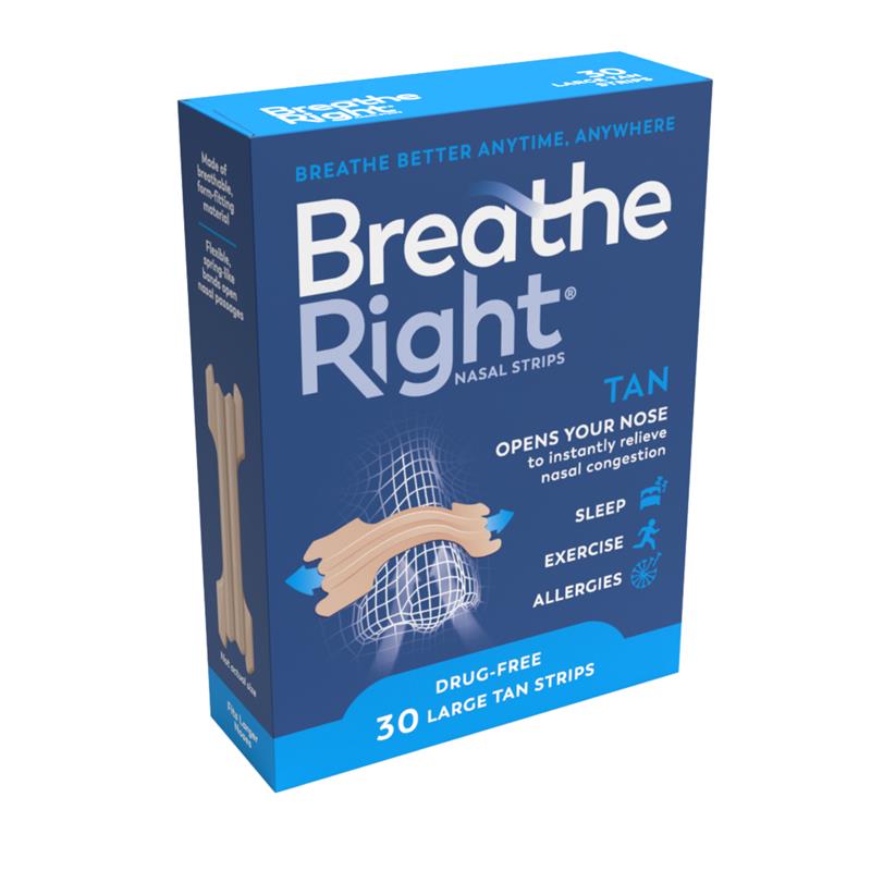 Load image into Gallery viewer, Breathe Right Nasal Strips Tan Large 30
