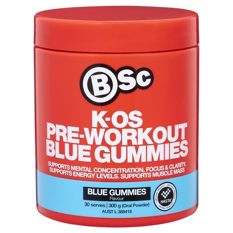 Load image into Gallery viewer, BSc K-OS Pre-Workout Blue Gummies 300g
