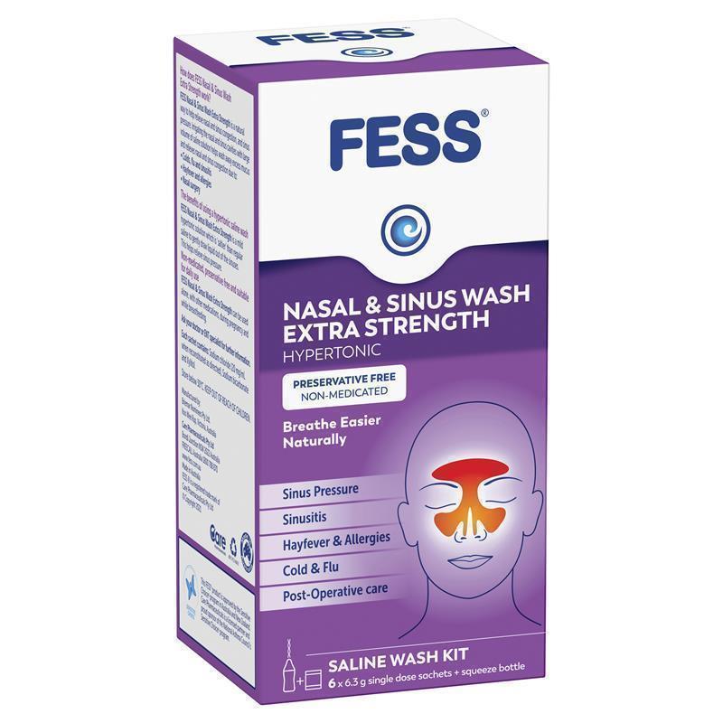 Load image into Gallery viewer, Fess Nasal &amp; Sinus Wash Extra Strength Starter Kit 6 Sachets
