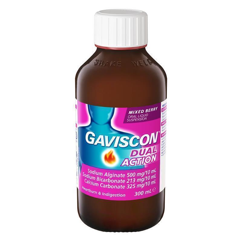 Load image into Gallery viewer, Gaviscon Dual Action Liquid Mixed Berry Flavour Heartburn and Indigestion Relief 300ml
