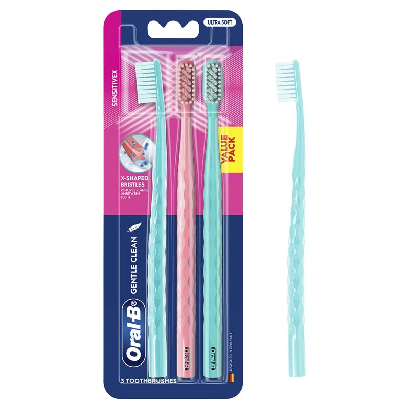 Load image into Gallery viewer, Oral B Toothbrush SensitiveX Gentle Clean 3 Pack
