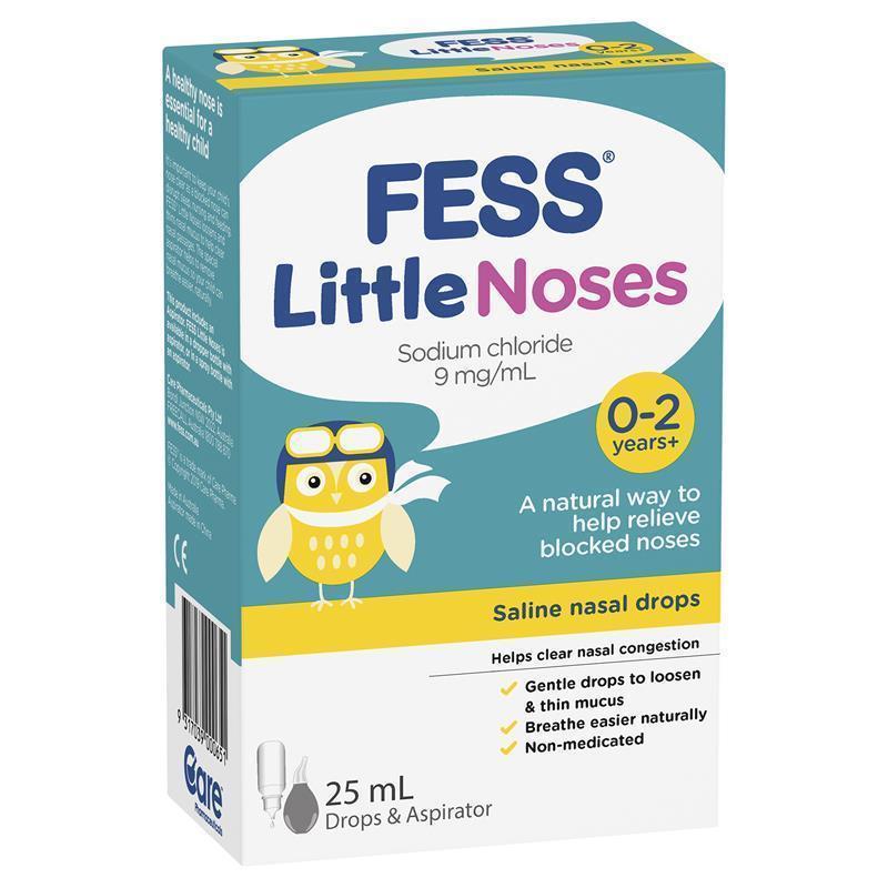 Load image into Gallery viewer, Fess Little Noses Saline Nose Drops +Aspirator 25ml
