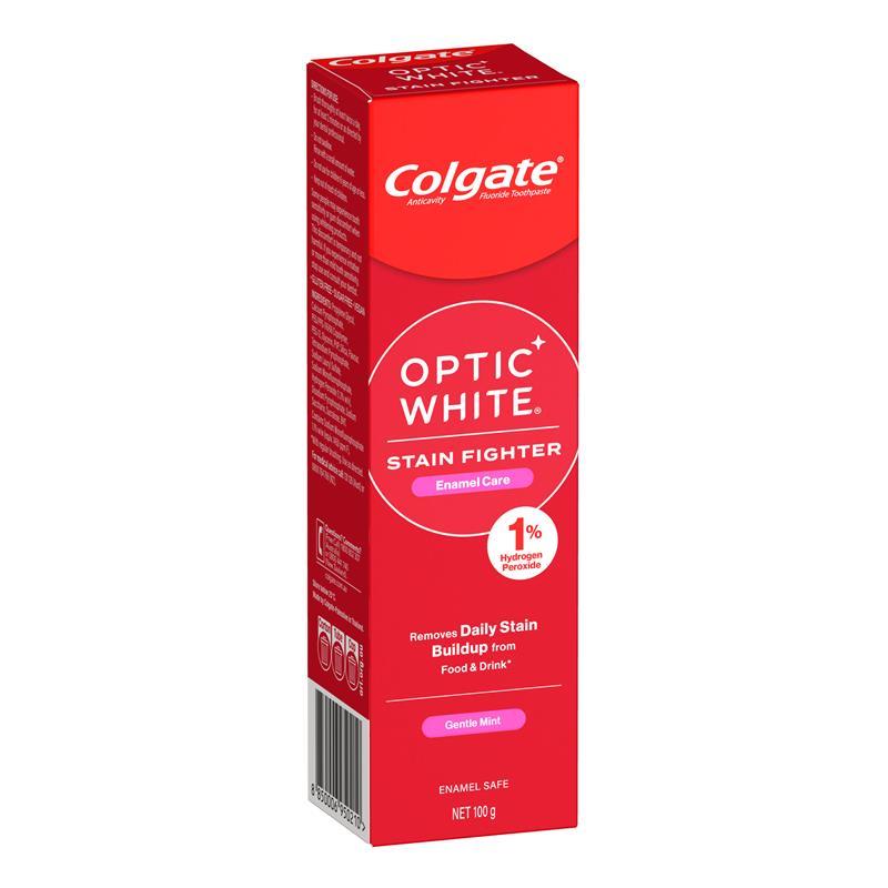 Load image into Gallery viewer, Colgate Toothpaste Optic White Stain Fighter Enamel Care 100g
