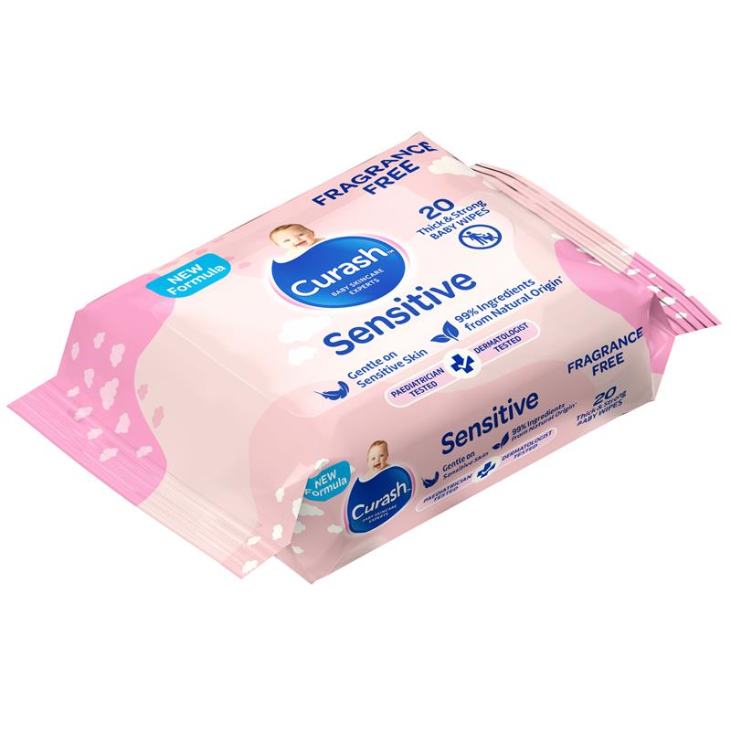 Load image into Gallery viewer, Curash Baby Sensitive Travel Wipes 20 Pack
