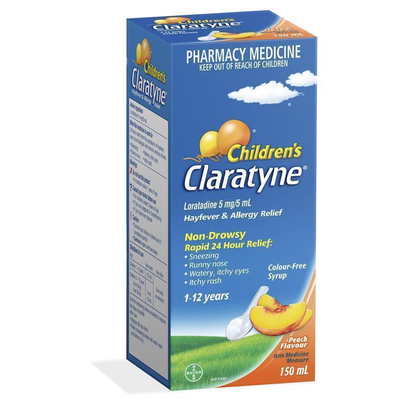 Load image into Gallery viewer, Children's Claratyne Allergy &amp; Hayfever Relief Syrup For Kids Peach Flavour 150mL
