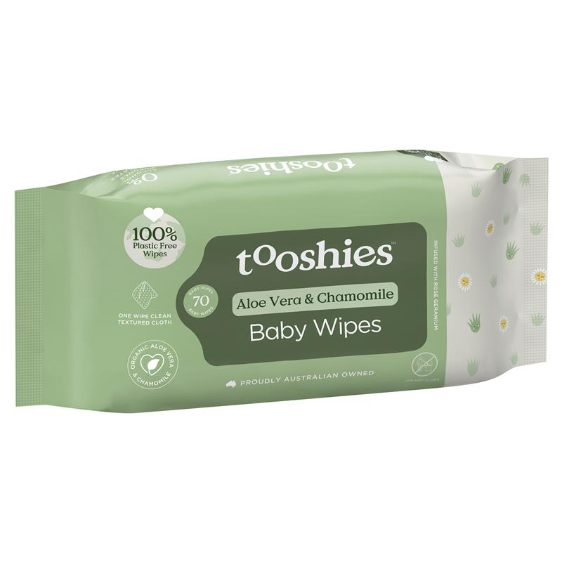 Load image into Gallery viewer, Tooshies Baby Wipes Aloe Vera &amp; Chamomile 70 Pack
