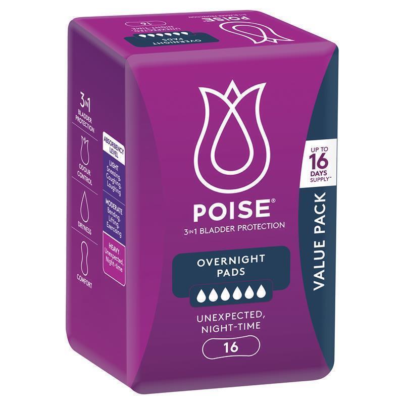 Load image into Gallery viewer, Poise Pads Overnight 16 Bulk Pack
