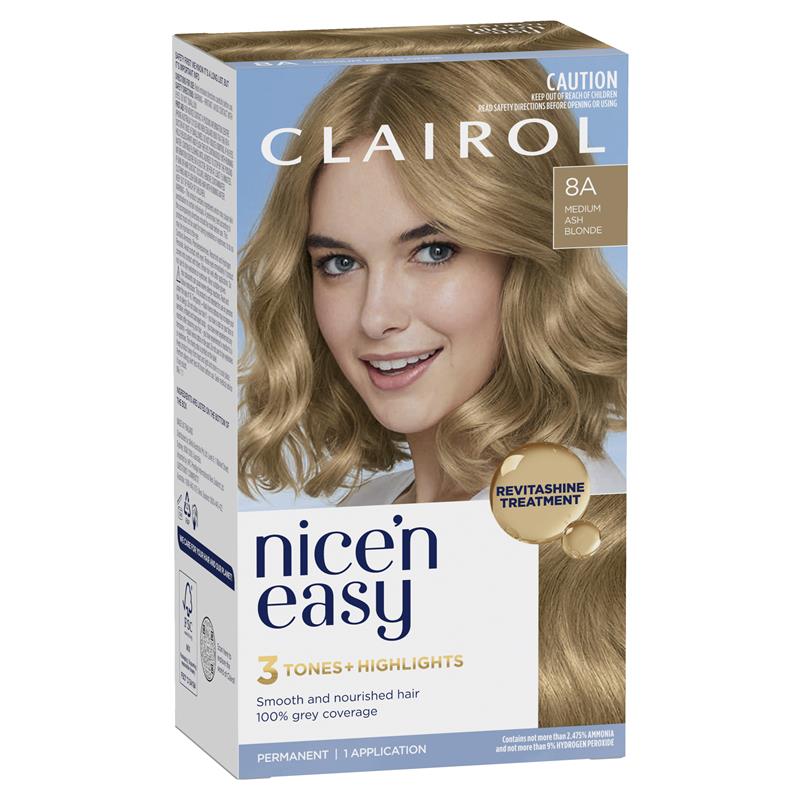 Load image into Gallery viewer, Clairol Nice N Easy 8A Natural Medium Ash Blonde Permanent Hair Colour
