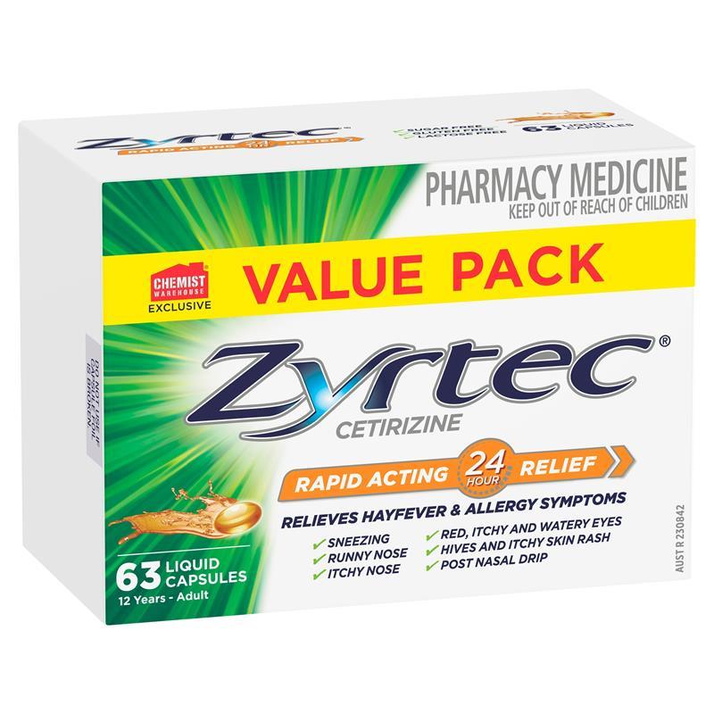 Load image into Gallery viewer, Zyrtec Liquid Capsules 63 Exclusive Size
