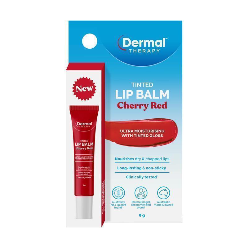 Load image into Gallery viewer, Dermal Therapy Tinted Lip Balm Cherry Red 8g
