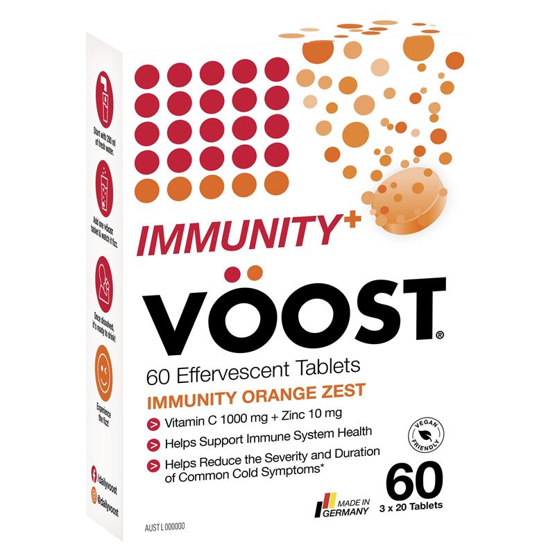 Load image into Gallery viewer, Voost Immunity Orange Zest Effervescent Tablets 60 Pack Exclusive Size
