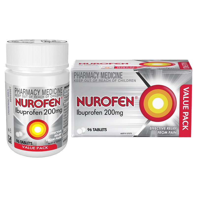 Load image into Gallery viewer, Nurofen Ibuprofen Pain Relief Tablets 200mg 96 Pack
