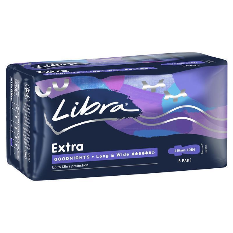 Load image into Gallery viewer, Libra Goodnights Pads Extra Long &amp; Wide 6 Pack
