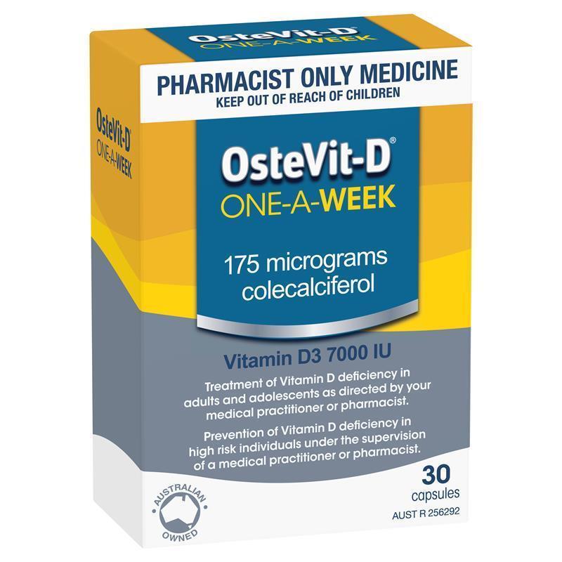 Load image into Gallery viewer, OsteVit-D Vitamin D3 7000IU 1-A-Week 30 Capsules
