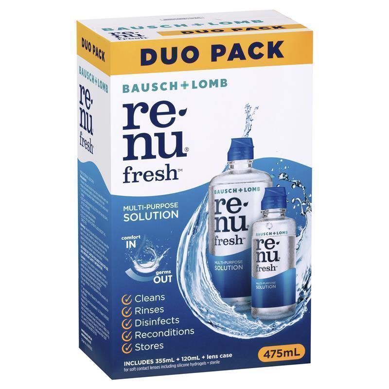 Load image into Gallery viewer, Bausch &amp; Lomb Renu Fresh Multi-Purpose Duo Pack 355ml + 120ml
